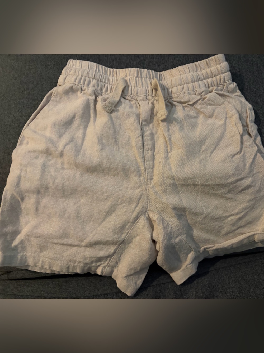 Rylee + Cru Cream Drawstring Linen Shorts